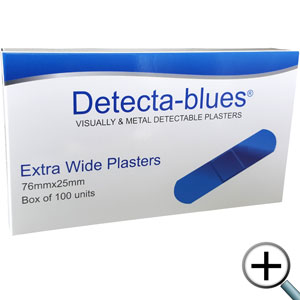 Blue Metal Detectable Plasters Extra-Wide