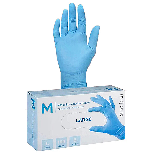 black nitrile gloves no powder