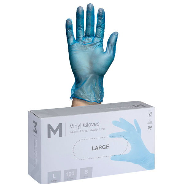 Clear vinyl gloves large