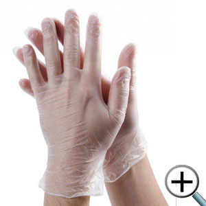 Disposable clear vinyl gloves Box of 100