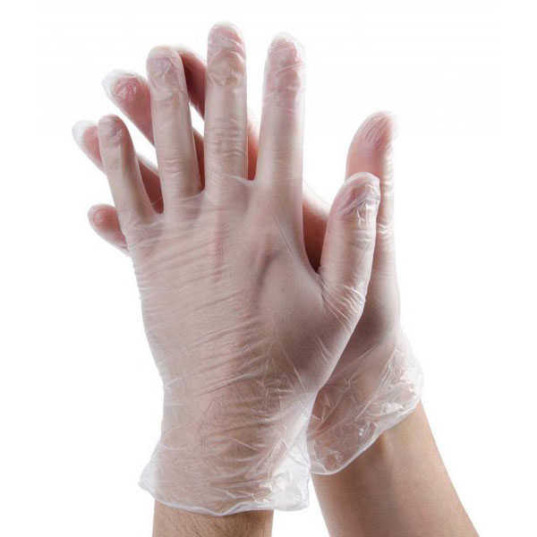 Disposable clear vinyl gloves Box of 100